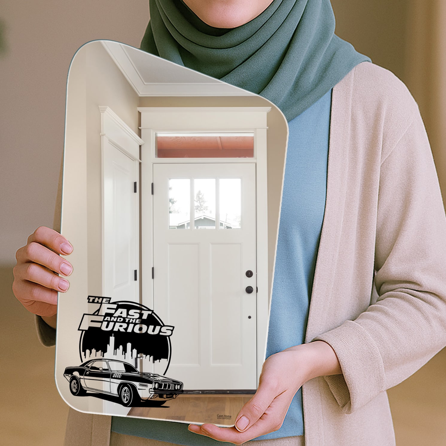 آینه کمد طرح The Fast and The Furious نمای نزدیک