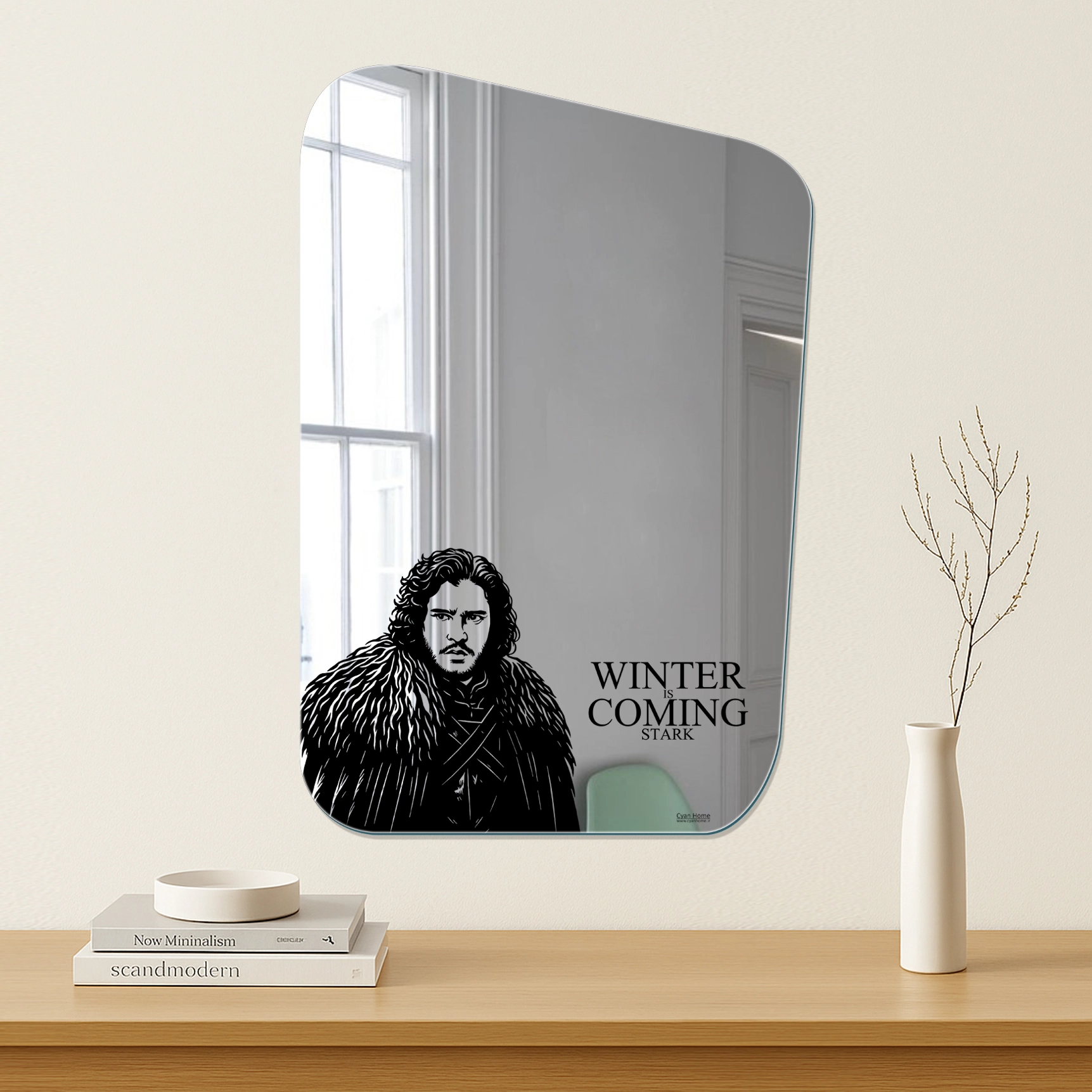 آینه دکوراتیو طرح جان اسنو