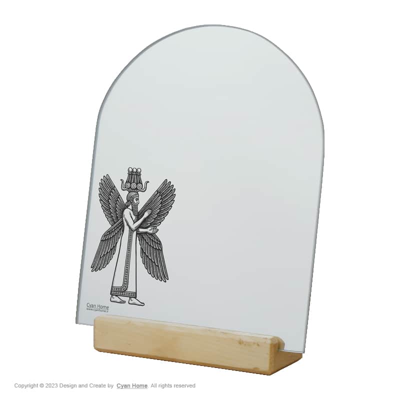 آینه رومیزی طرح انسان بالدار پاسارگاد