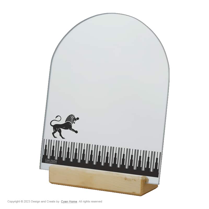 آینه طرح چوقا و شیر سنگی